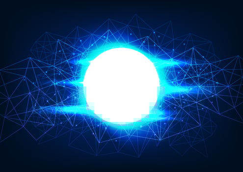Center of the technology system is the processor that receives information and sends the information out to the command execution system, acting as the brain commands through the nerves. vector