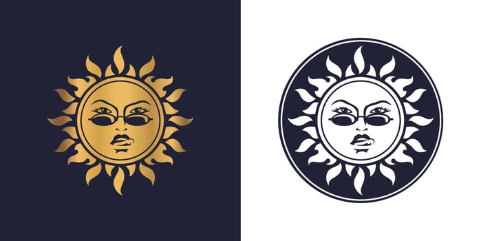 Sun With Face Vector Icon