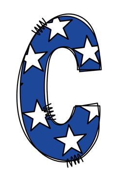 Patriotic alphabet doodle letter clipart illustration png