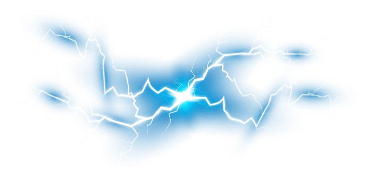 Blue Magic lightning and bright light effects. Discharge electric current. Charge current. Natural phenomena. PNG. png