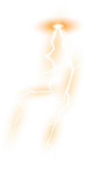 Yellow Magic lightning and bright light effects. Discharge electric current. Charge current. Natural phenomena. PNG. png