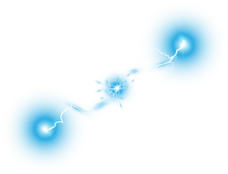 Blue Magic lightning and bright light effects. Discharge electric current. Charge current. Natural phenomena. PNG. png