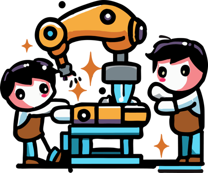 Human is working with robot png graphic clipart design