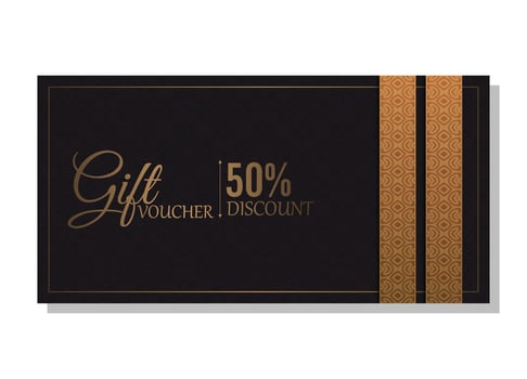 Luxury gold gift voucher template vector