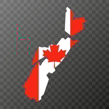 Nova Scotia map, province of Canada. Vector illustration.