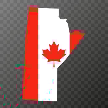 Manitoba map, province of Canada. Vector illustration.