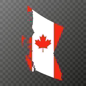 British Columbia map, province of Canada. Vector illustration.