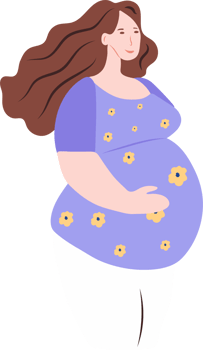 Portrait of beautiful young pregnant woman. Concept of pregnancy and motherhood. png