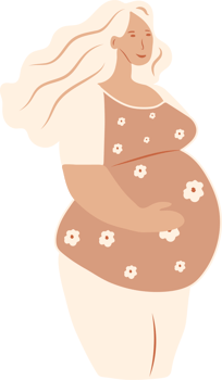 Portrait of beautiful young pregnant woman. Concept of pregnancy and motherhood. png