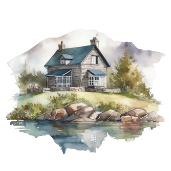 Home watercolor clipart, png
