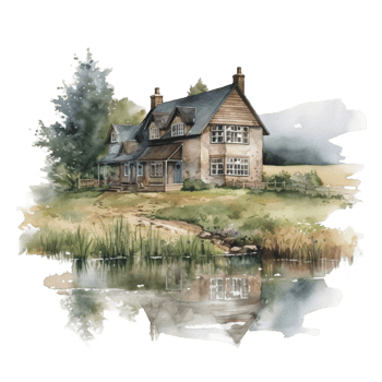 Home watercolor clipart, png