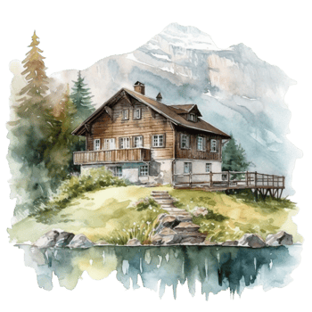 Home watercolor clipart, png