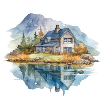 Home watercolor clipart, png
