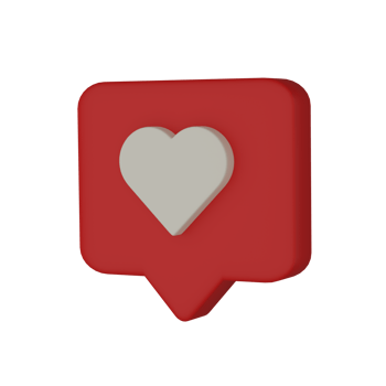 3d realistic bubble with white hearts icon. png