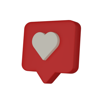 3d realistic bubble with white hearts icon. png
