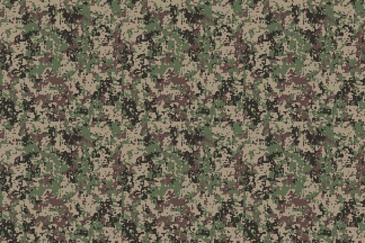 Pixel camouflage for a soldier army uniform. Modern camo fabric design. Digital military vector background.