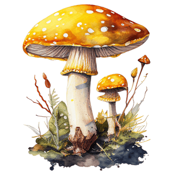 Watercolor Toadstool Mushroom Clipart Sublimation png