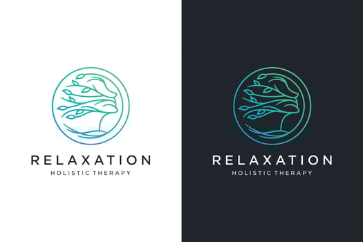 Holistic therapy logo design vector