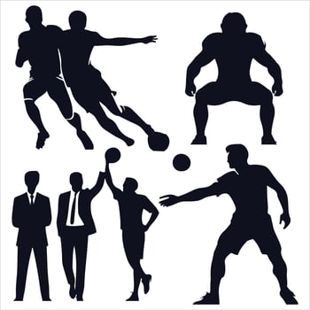 football player people Silhouette vector