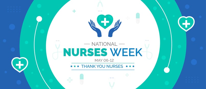 National Nurses Week background or banner design template celebrated in may vector