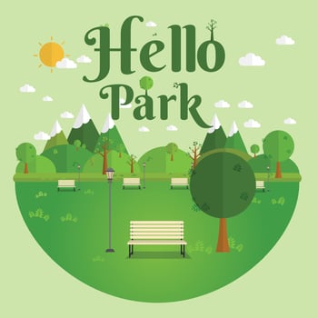 Public Park in The City vector