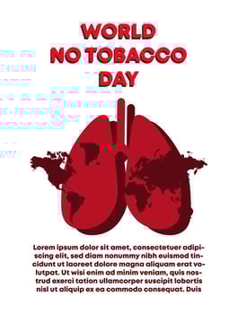 world no tobacco day poster template with lungs vertical banner vector