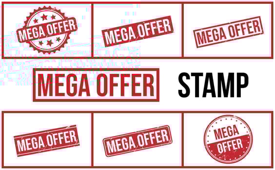 Mega Offer Rubber Stamp Set Vector