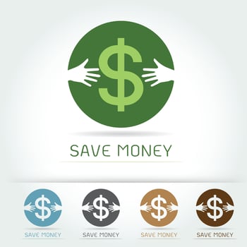 Dollar Sign Icon,hug and love save money concept vector