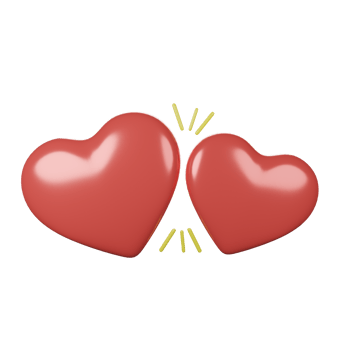 3D Two Heart png