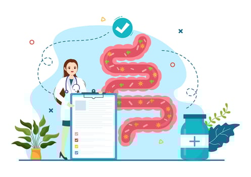 Stomach Health Gastroenterology Vector Illustration with Abdomen Pain and Medical Research for Healthcare in Flat Cartoon Hand Drawn Templates