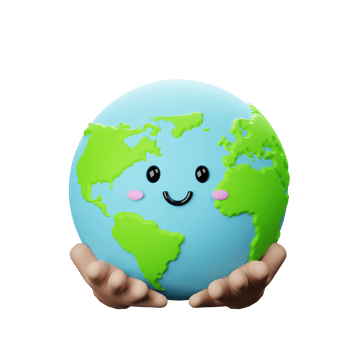 3D Earth Character With Hand png