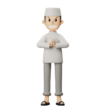 3D Muslim Forgive Pose Icon png