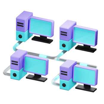 3D Bus Network Topology Icon png