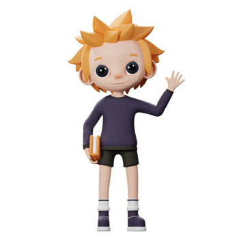 3D Male Holding Book Icon png