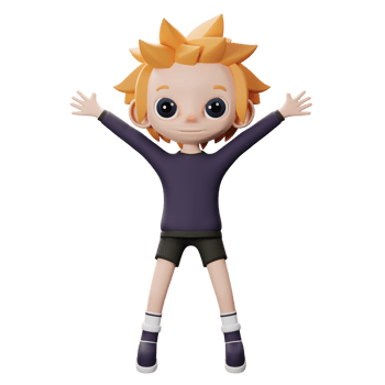 3D male jumping Icon png