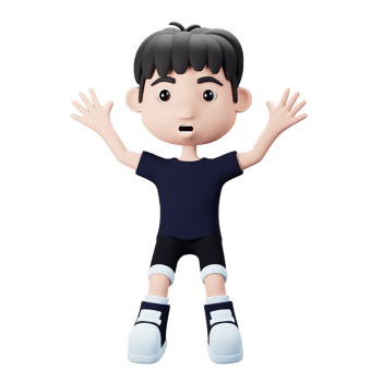 3D Young Man Character png