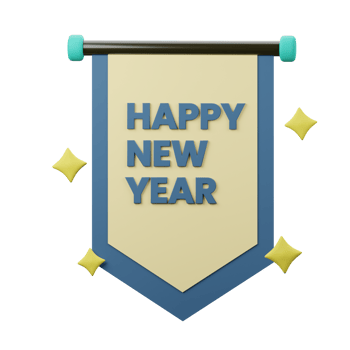 3D New Year Sign Icon png