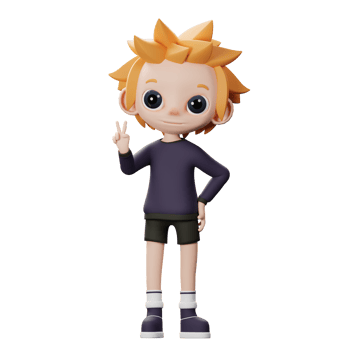 3D Peace Pose Icon png