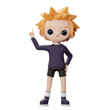 3D Male Pointing Up Icon png