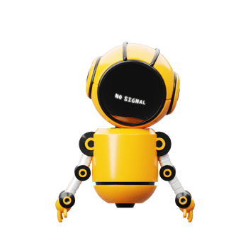 3d Orange Robot Character png