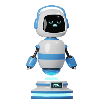 3D Blue Robot Characcter png