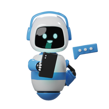 3D Blue Robot Characcter png