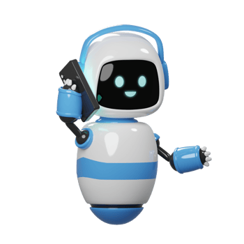 3D Blue Robot Characcter png