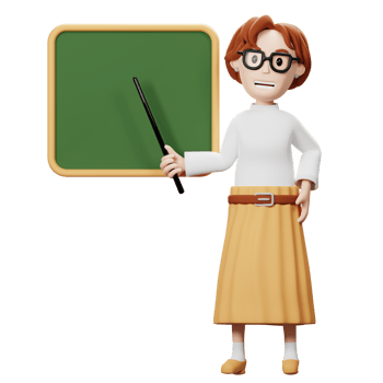 3D Women Teacher Character png