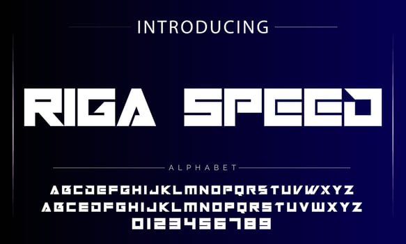 Sports minimal tech font letter set. Luxury vector typeface for company. Modern gaming fonts logo design.