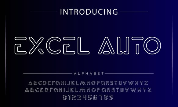 Sports minimal tech font letter set. Luxury vector typeface for company. Modern gaming fonts logo design.