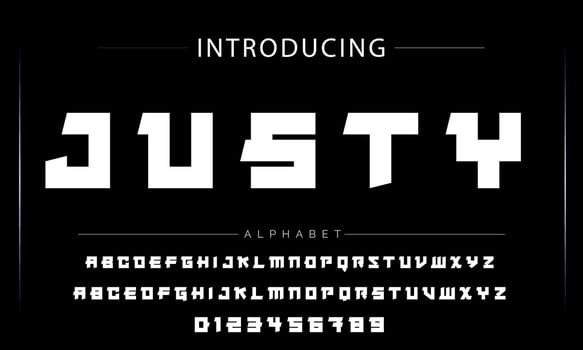 Sports minimal tech font letter set. Luxury vector typeface for company. Modern gaming fonts logo design.