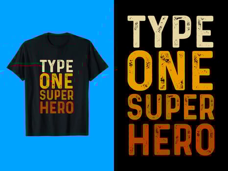 Type One Super Hero T-Shirt Design vector