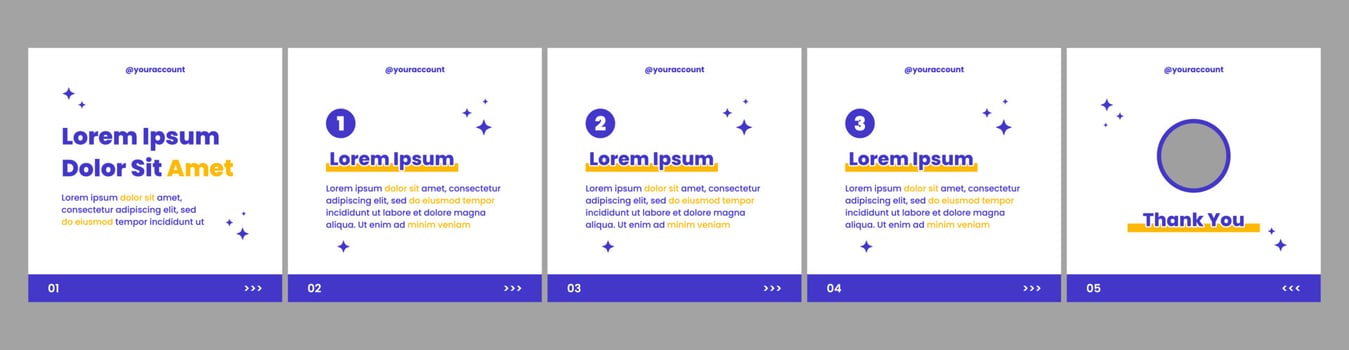 carousel or microblog layout template for social media posts vector