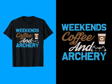 Coffee Archery T-Shirt Design vector